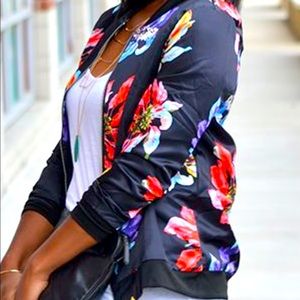 Silk Floral Bomber Jacket